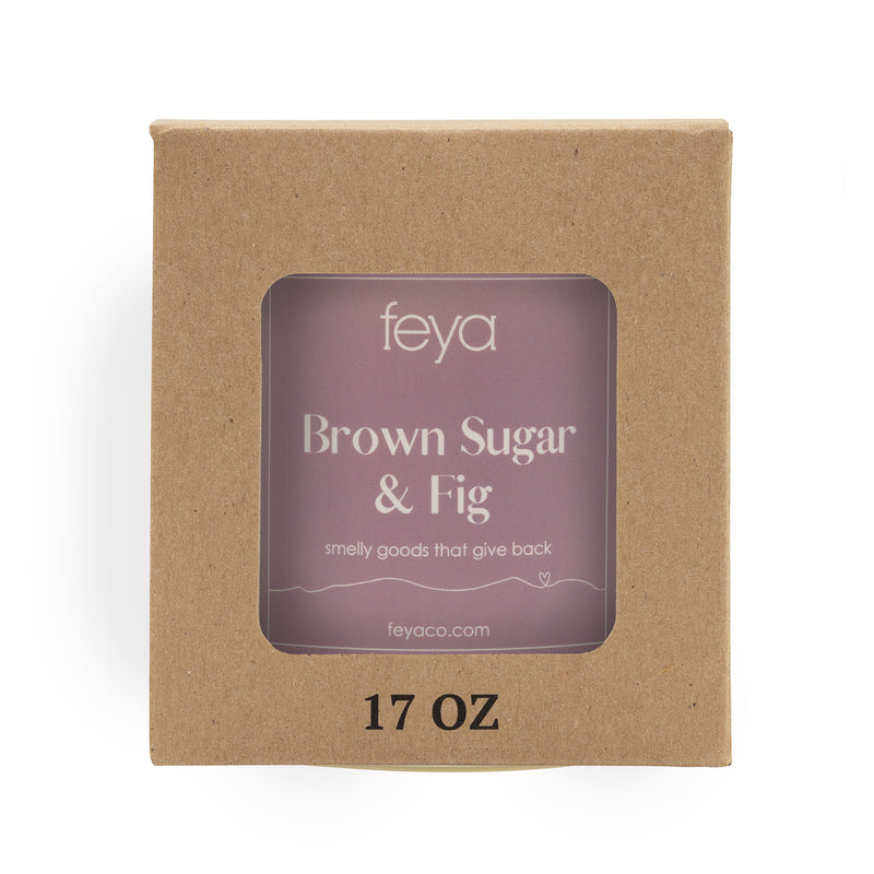 Feya Brown Sugar & Fig 17 oz Candle In Box