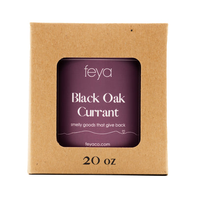 Feya Black Oak Currant 20 oz Candle with box