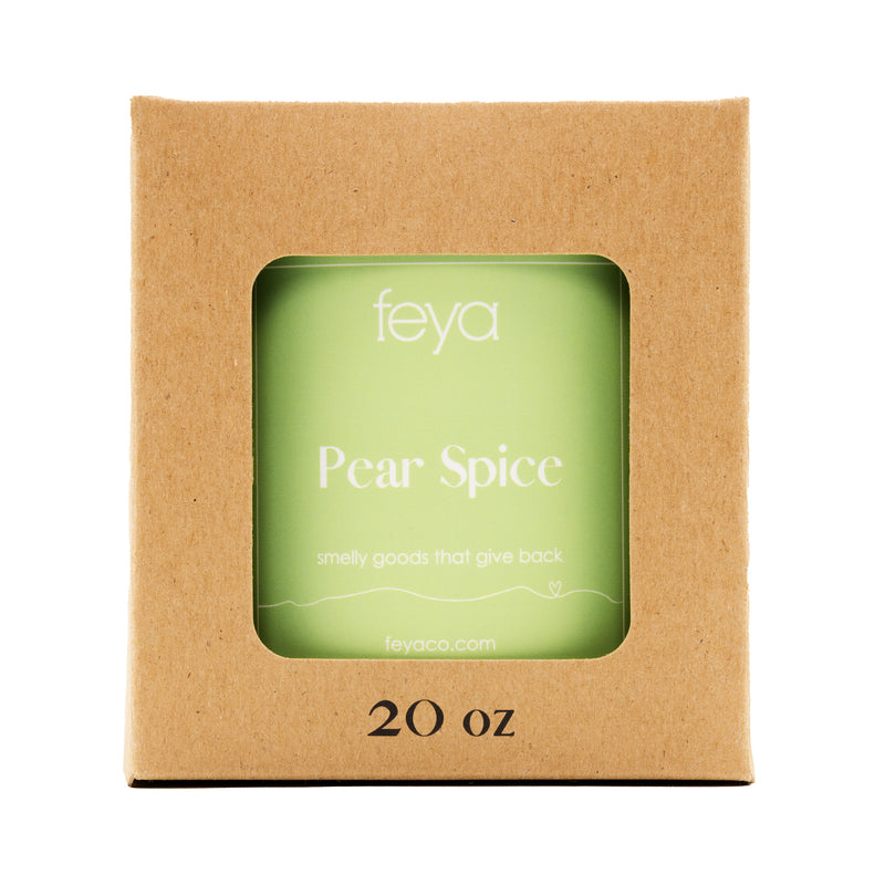 Feya Pear Spice 20 oz Candle with box