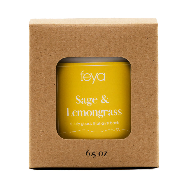Feya Sage & Lemongrass 6.5 oz Candle with box